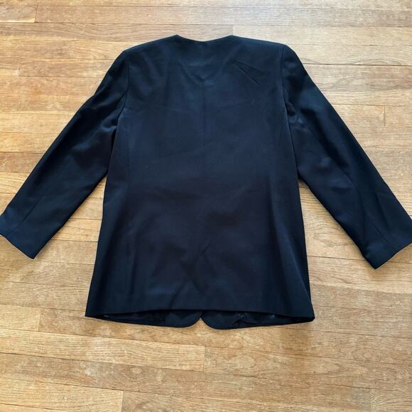 Alfred Dunner black two button appliquéd blazer jacket size 14 b13 - Picture 4 of 4